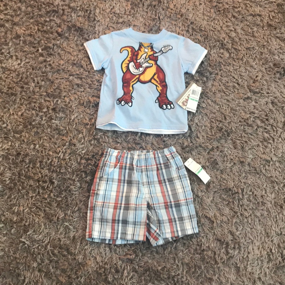Kids Headquarters Dinosaur Shirt and Shorts Set